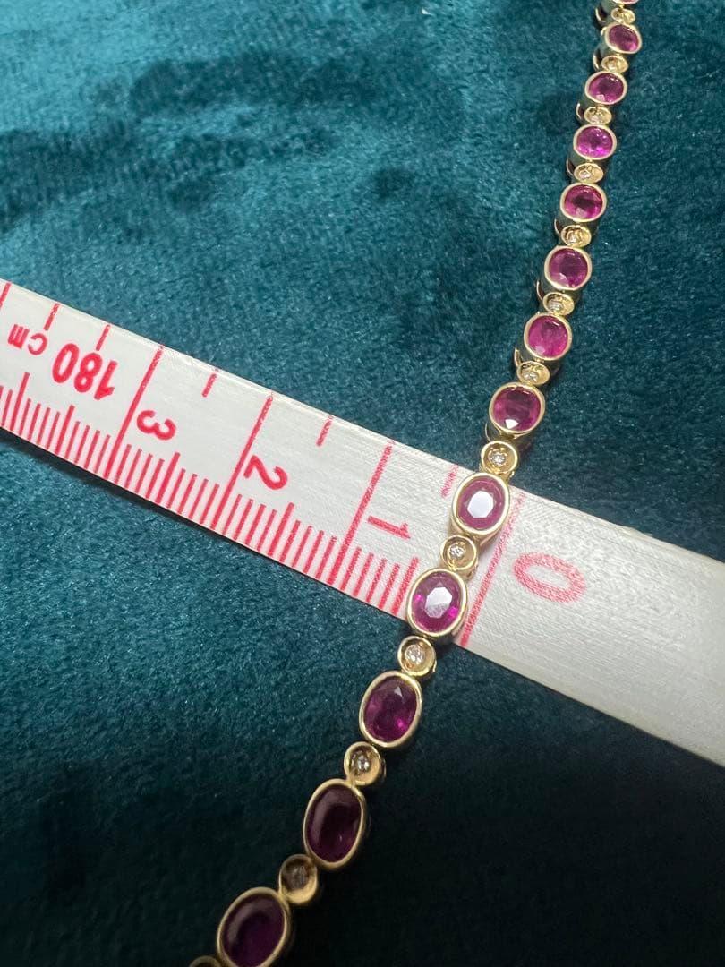 k18 ブレスレット　テニスブレスレット　ダイヤ　ルビー　メンズ　サファイア