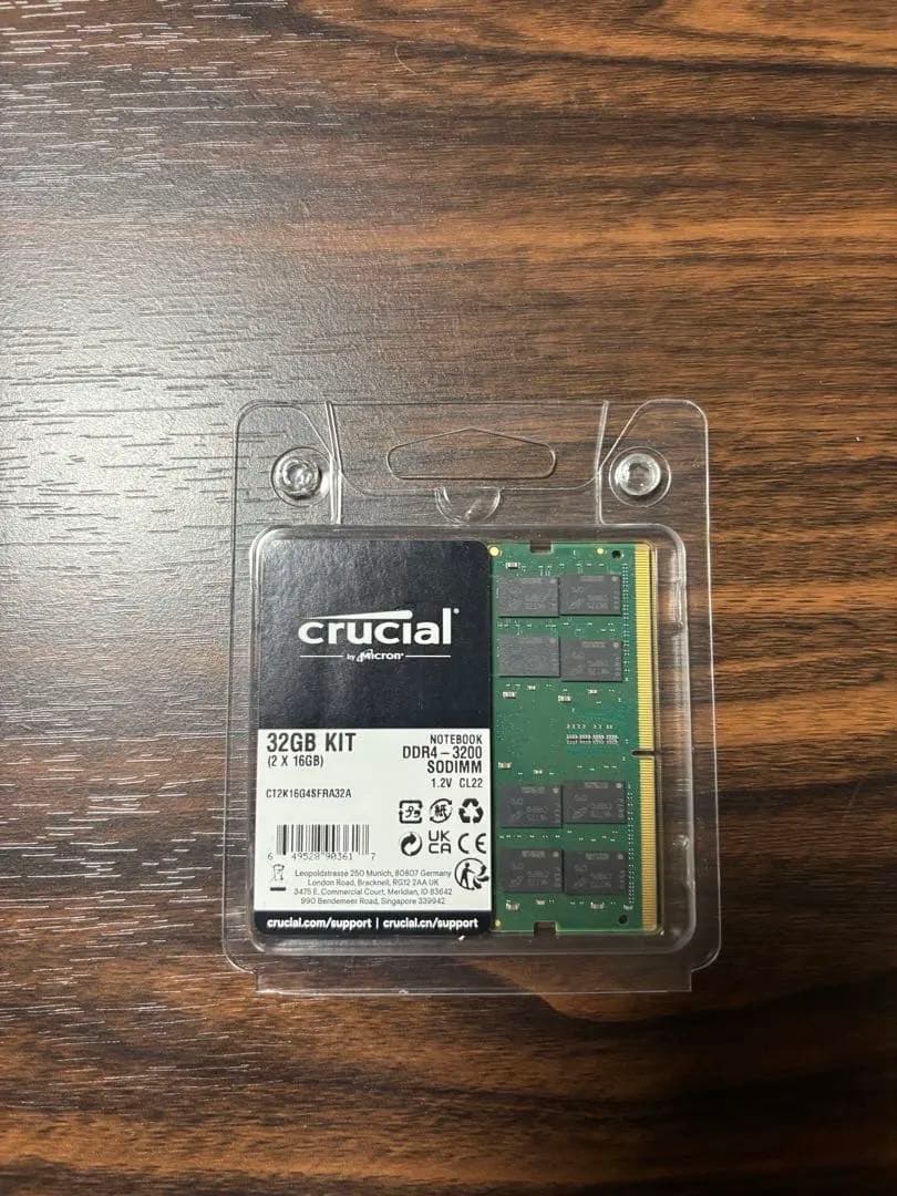 【未開封】Crucial メモリ　32GB(16GB×2)