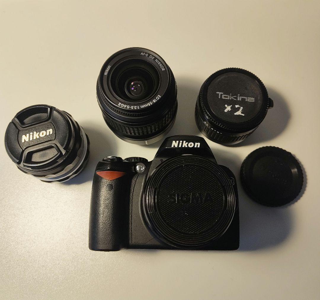 NikonＤ40 レンズ３点テレコン付オールドレンズ SIGMA TOKINA