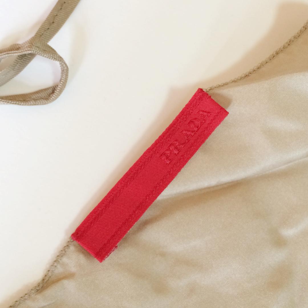 PRADA シルク ワンピース ベージュ サイズ40 イタリア製 半袖 プラダ