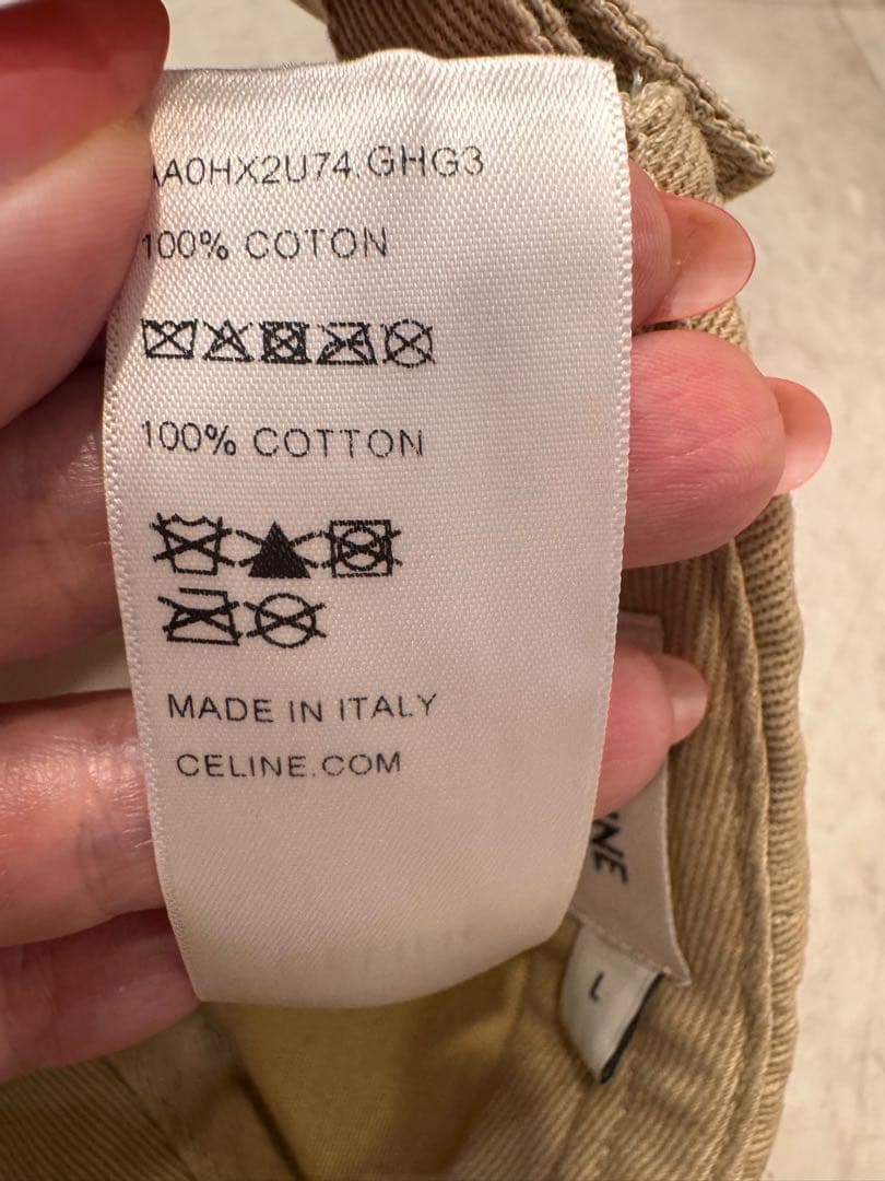 セリーヌ新作　ヴィヴィエンヌキャップ　コットンツイル　ベージュL