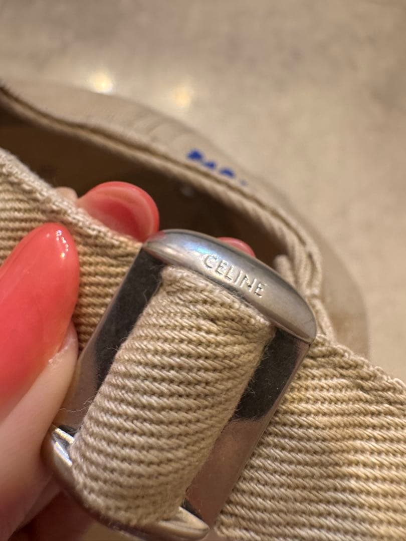 セリーヌ新作　ヴィヴィエンヌキャップ　コットンツイル　ベージュL