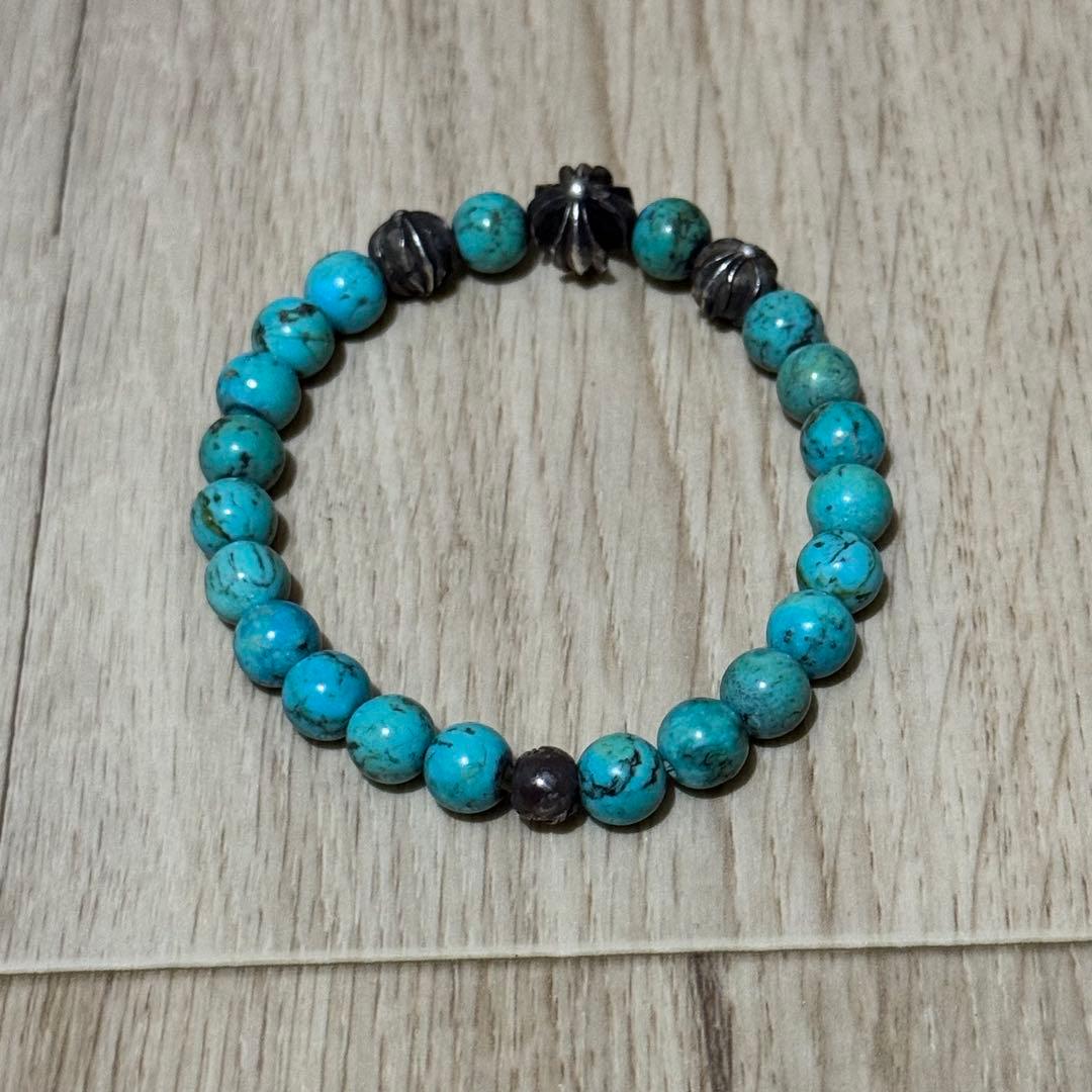 CHROME HEARTS クロムハーツ8mm ターコイズ ビーズ ブレスレット