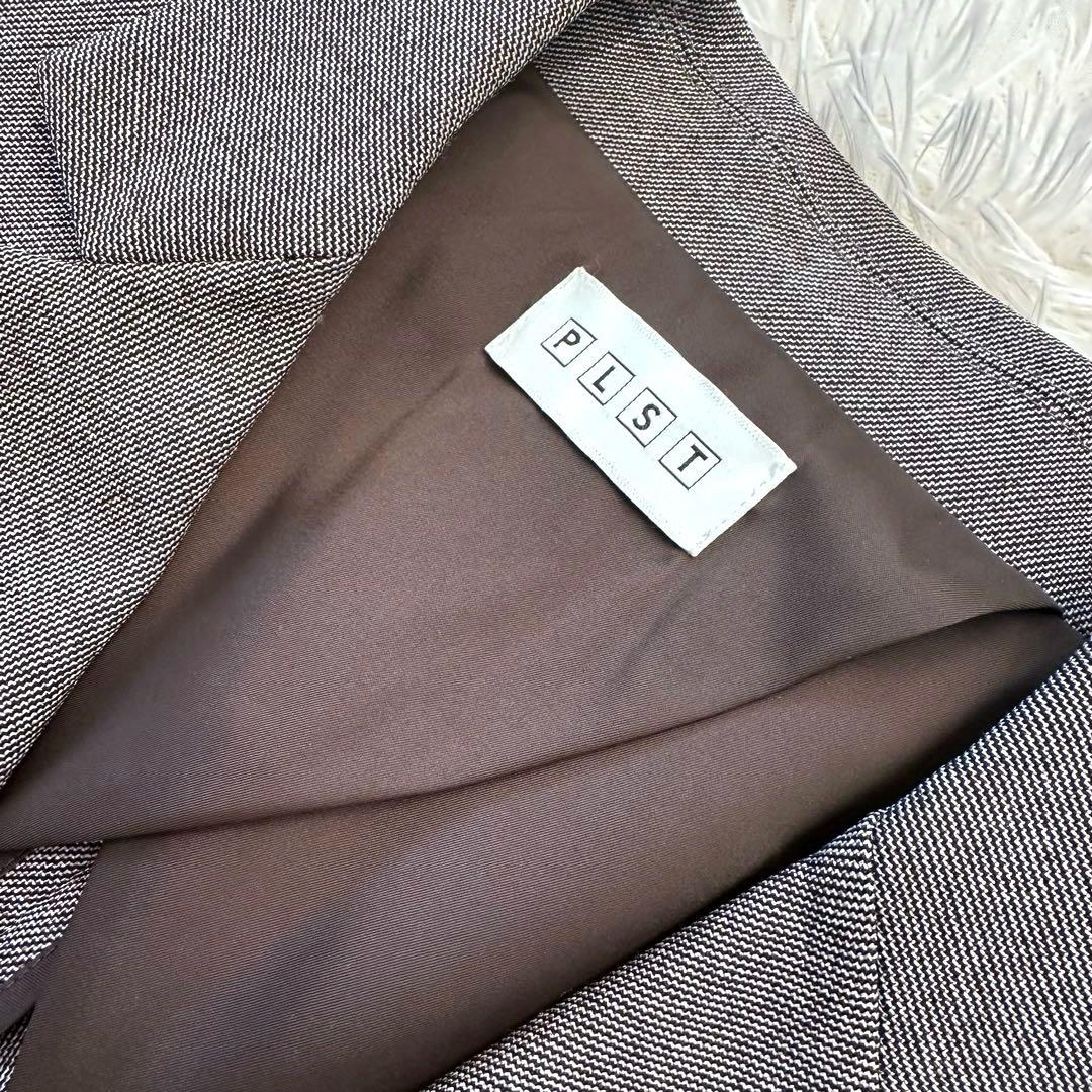 極美品【PLST】プラステ ダブルブレスト セットアップ ブラウン S/XS
