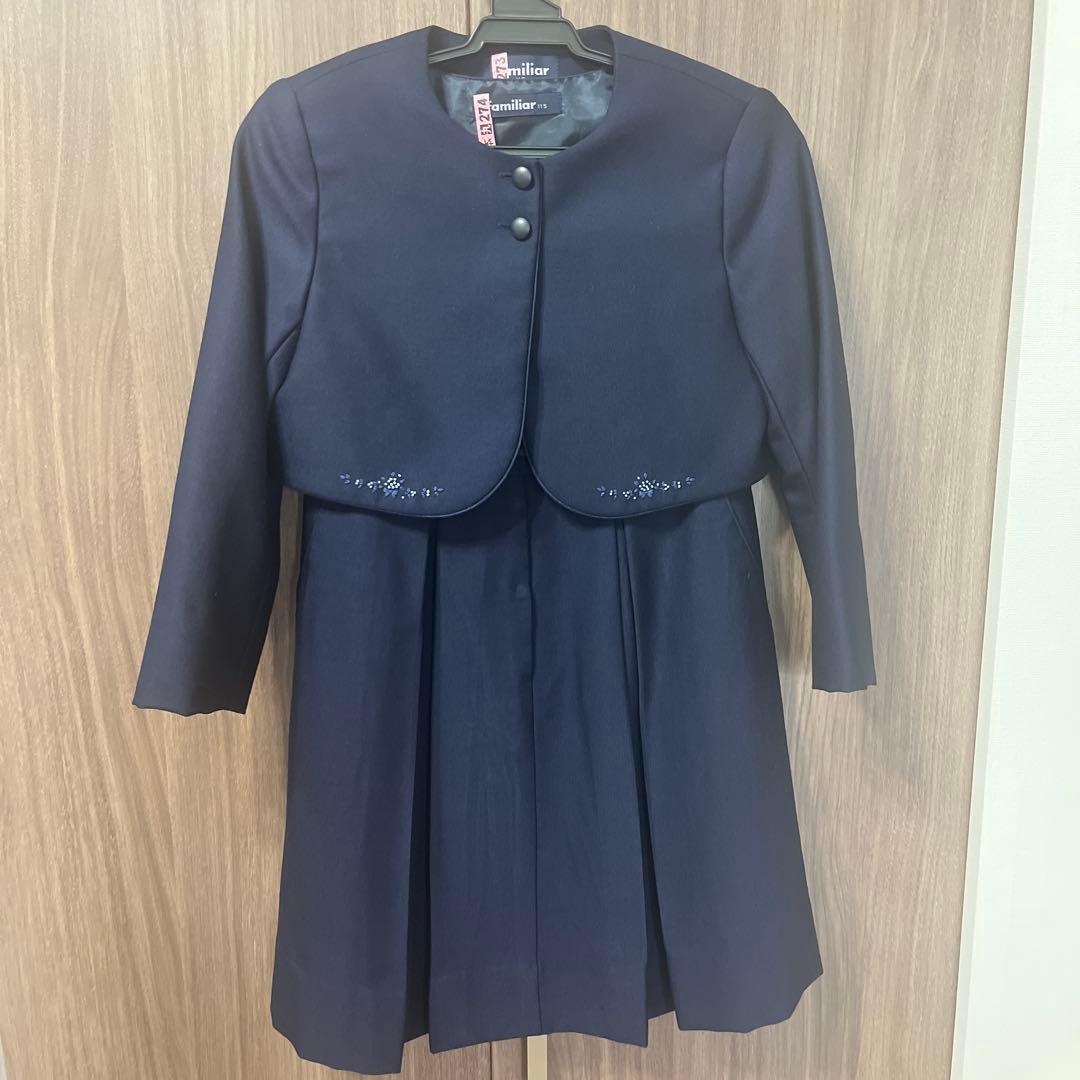 現行 ファミリア アンサンブル 115cm 刺繍 ジャケット ワンピース 110