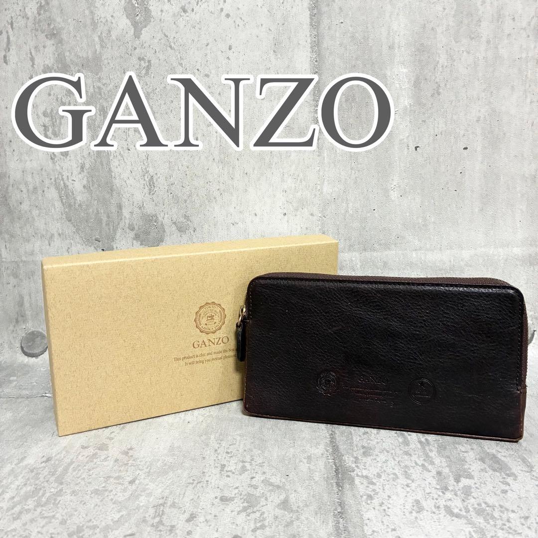 【未使用保管】GANZO ミネルバナチュラル ラウンドファスナー 長財布