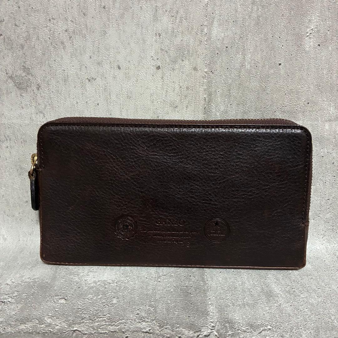 【未使用保管】GANZO ミネルバナチュラル ラウンドファスナー 長財布