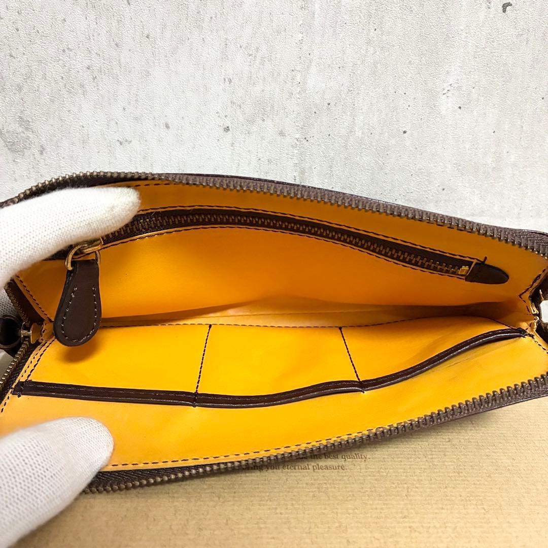 【未使用保管】GANZO ミネルバナチュラル ラウンドファスナー 長財布