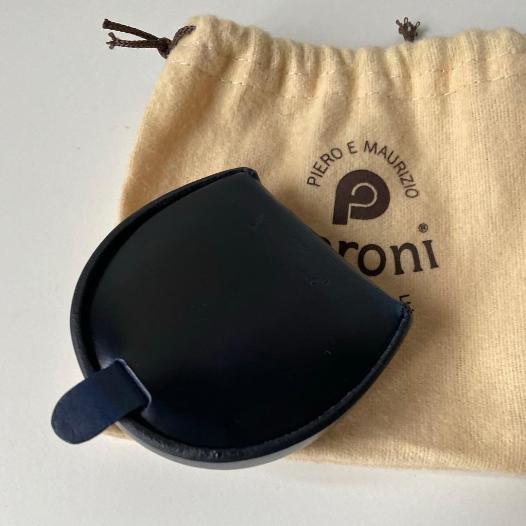 ペローニ 小銭入れ ブラック イタリア ハンドメイド シームレス