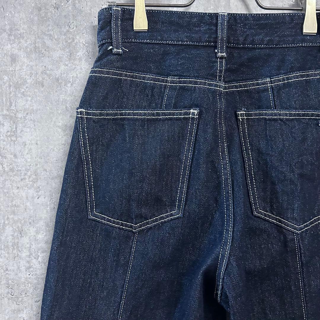 新品riendaフロントボタンデザインハイウエストデニムパンツ美シルエット脚長S