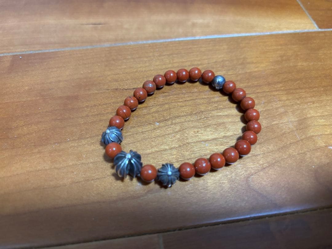 クロムハーツ　6mm ビーズブレスレット　レッド