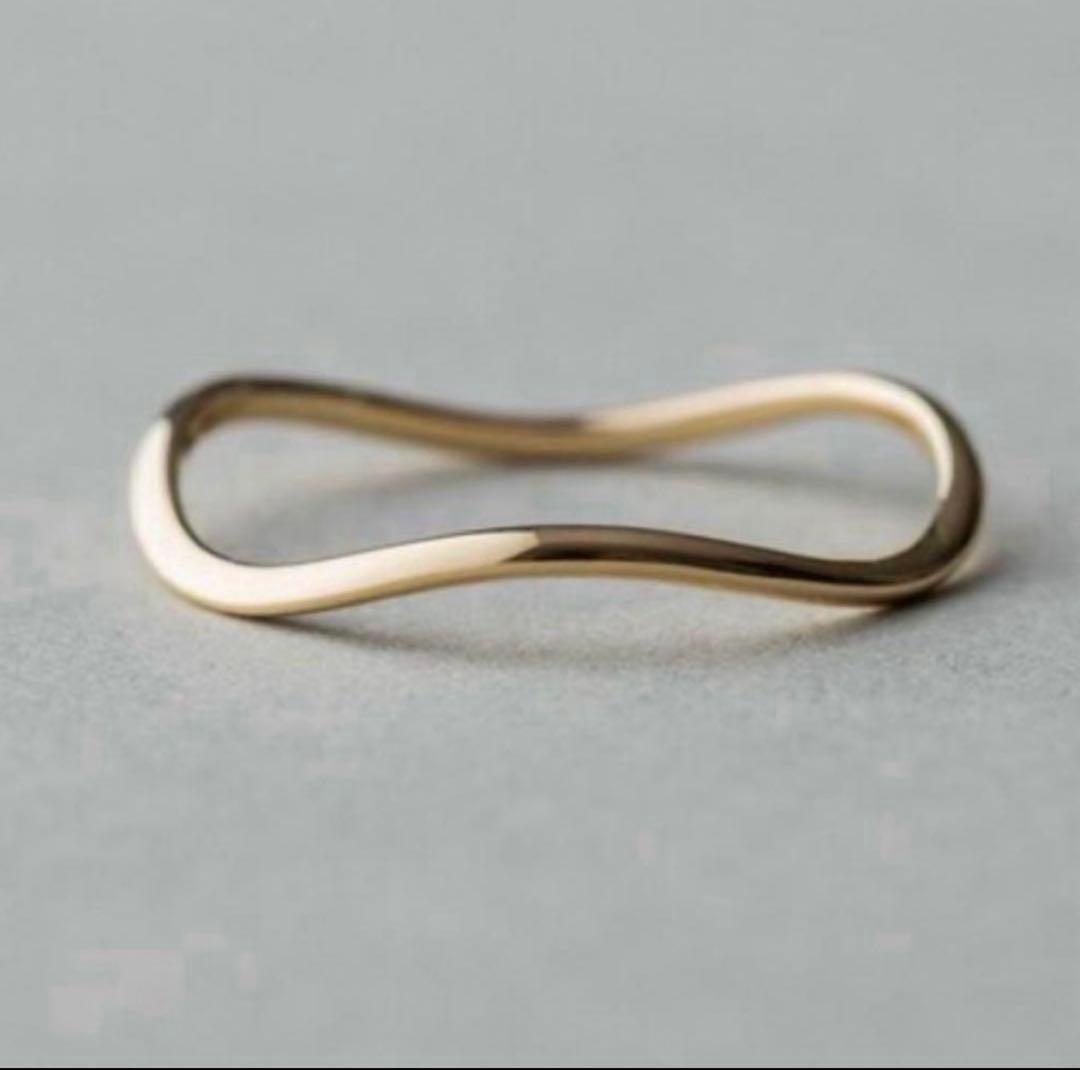 新品 ete K10 YG 【現行品】レイヤード ウェーヴ リング 17号