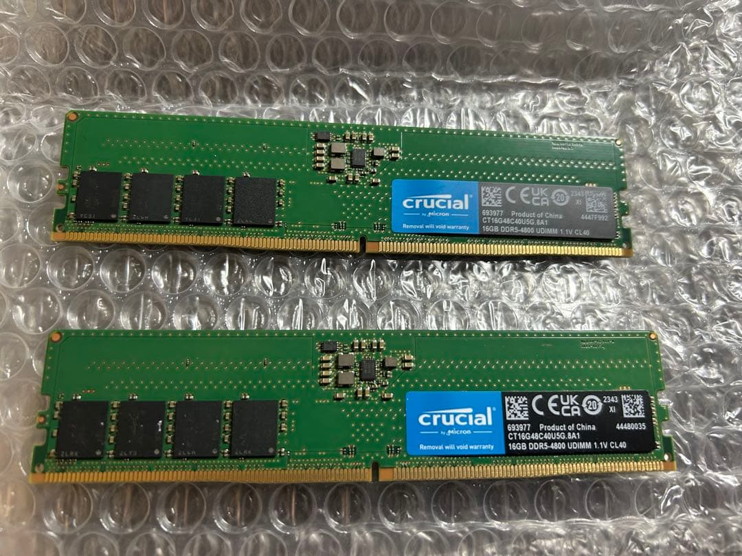 Crucial DDR5-4800 32GB（16GB×2）UDIMM