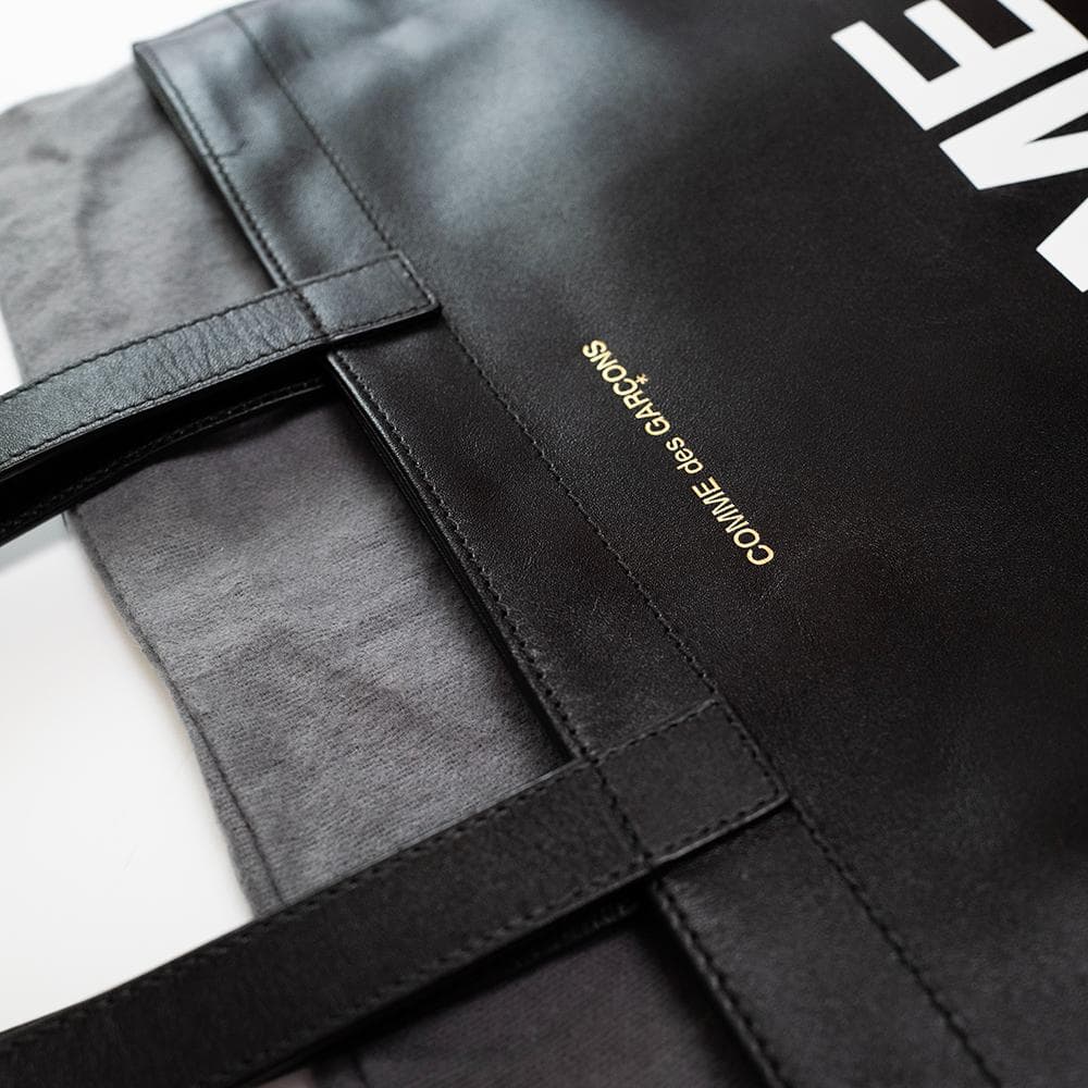 COMME des GARÇONS ブラック レザー トートバッグ