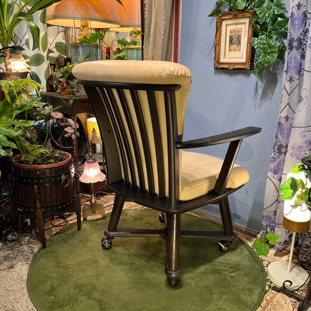 Sale L ４ NAGANO キャスター付き　３６０度回転　　アームチェア