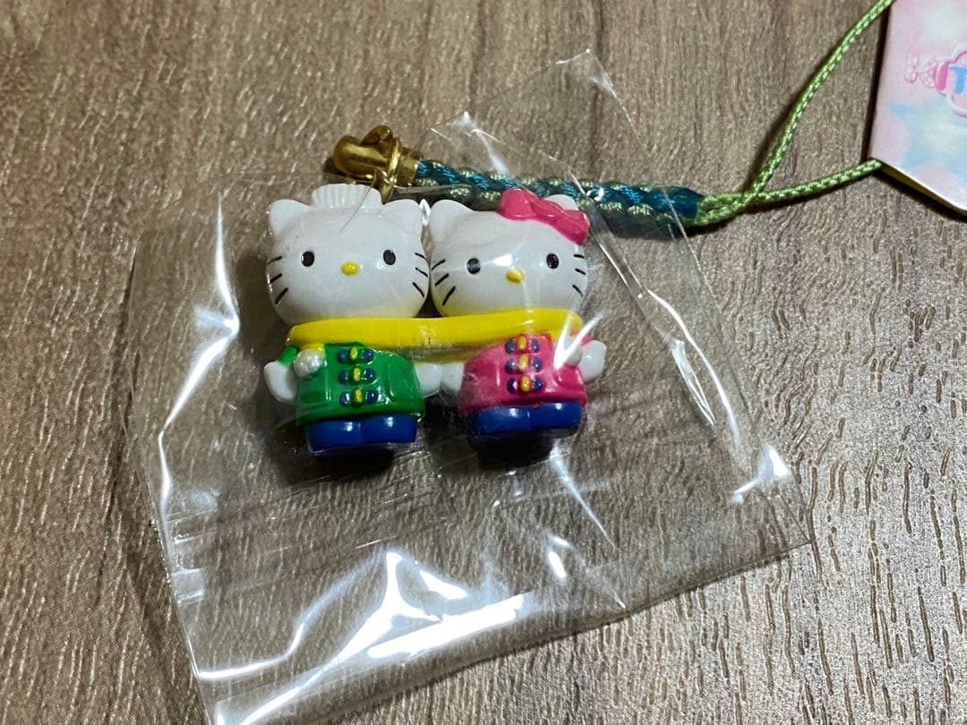 ハローキティ ストラップ 根付 ねつけ クリスマス KITTY&MIMMY