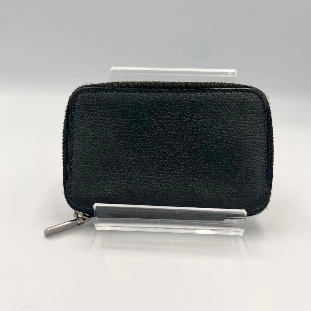 【美品】Valextra ラウンドジップ　ミニウォレット　ケース　グリーン