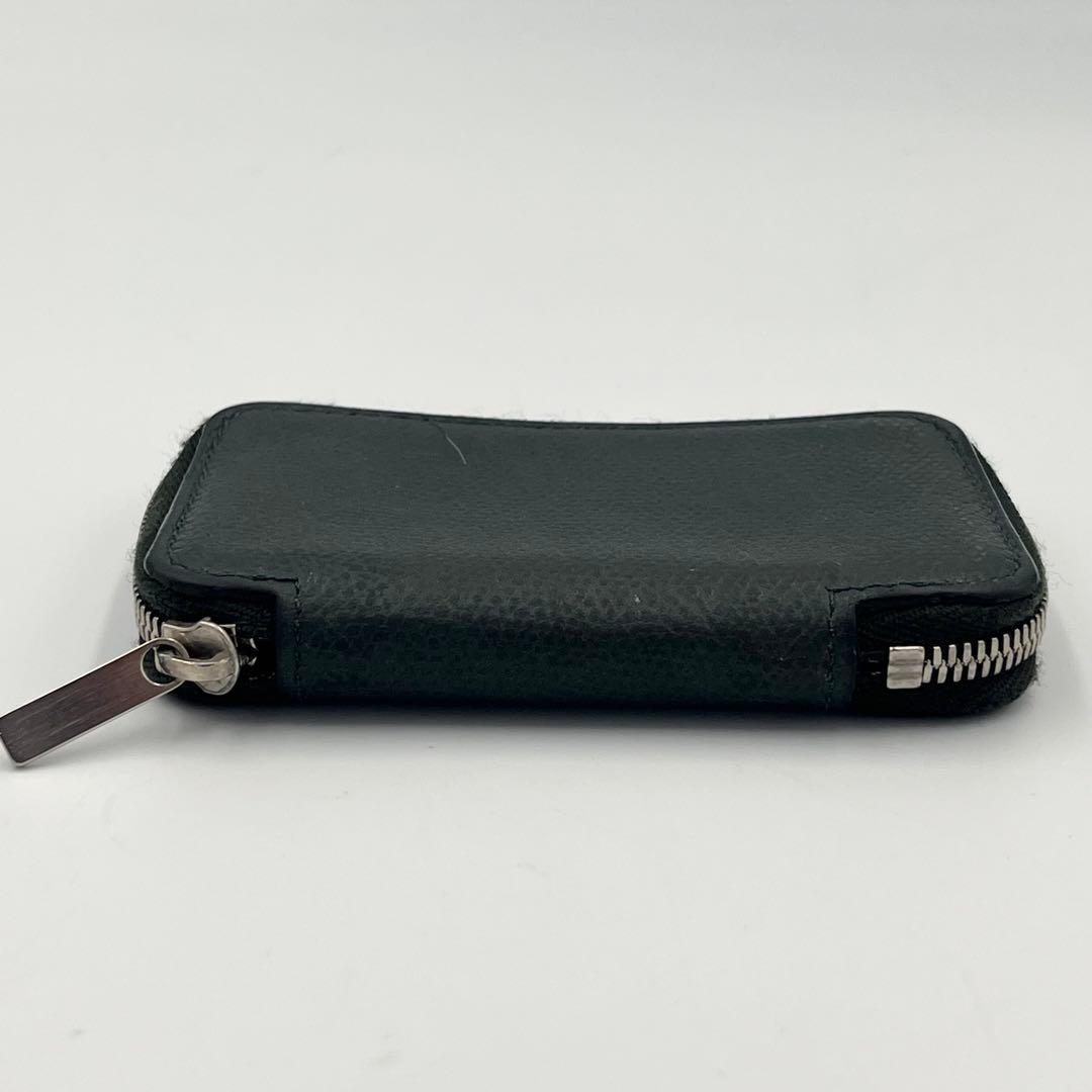 【美品】Valextra ラウンドジップ　ミニウォレット　ケース　グリーン