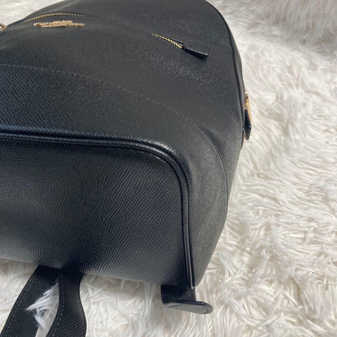 極美品　現行　コーチ　リュック　ケンリー　バックパック　A4収納可　レザー　黒