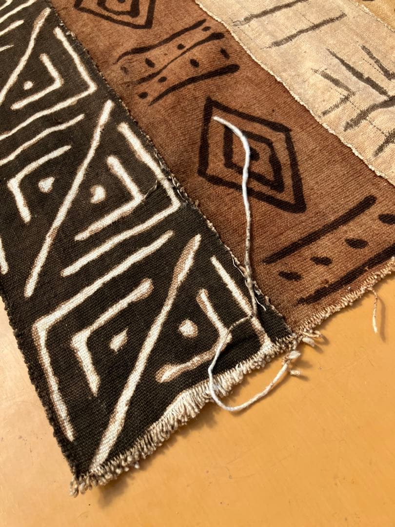 ヴィンテージ＊西アフリカ　マリ共和国の伝統ボゴラン泥染の布　128×200