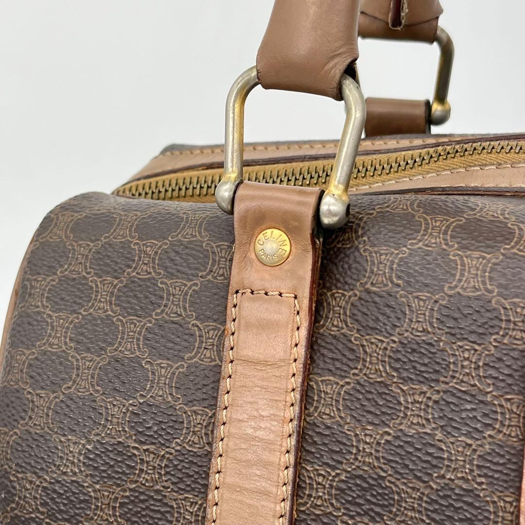 CELINE ハンドバッグ ミニボストン 手提げ マカダム柄 トリオンフPVC