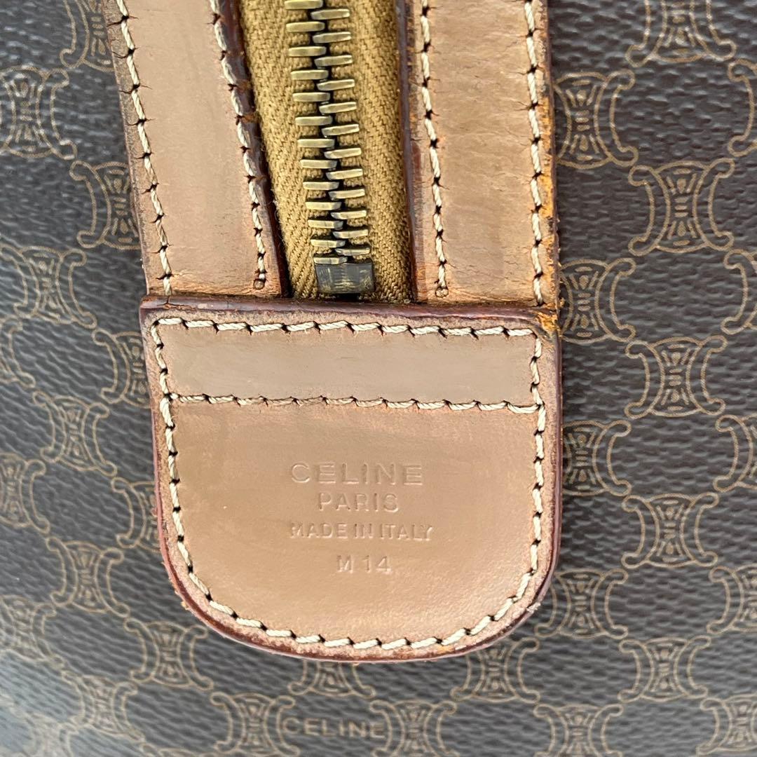 CELINE ハンドバッグ ミニボストン 手提げ マカダム柄 トリオンフPVC