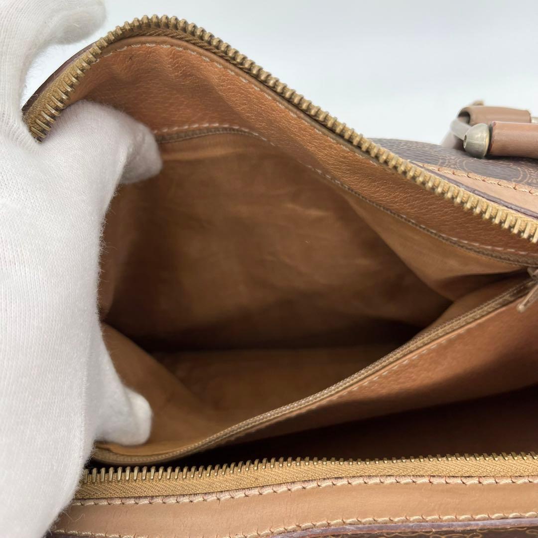 CELINE ハンドバッグ ミニボストン 手提げ マカダム柄 トリオンフPVC