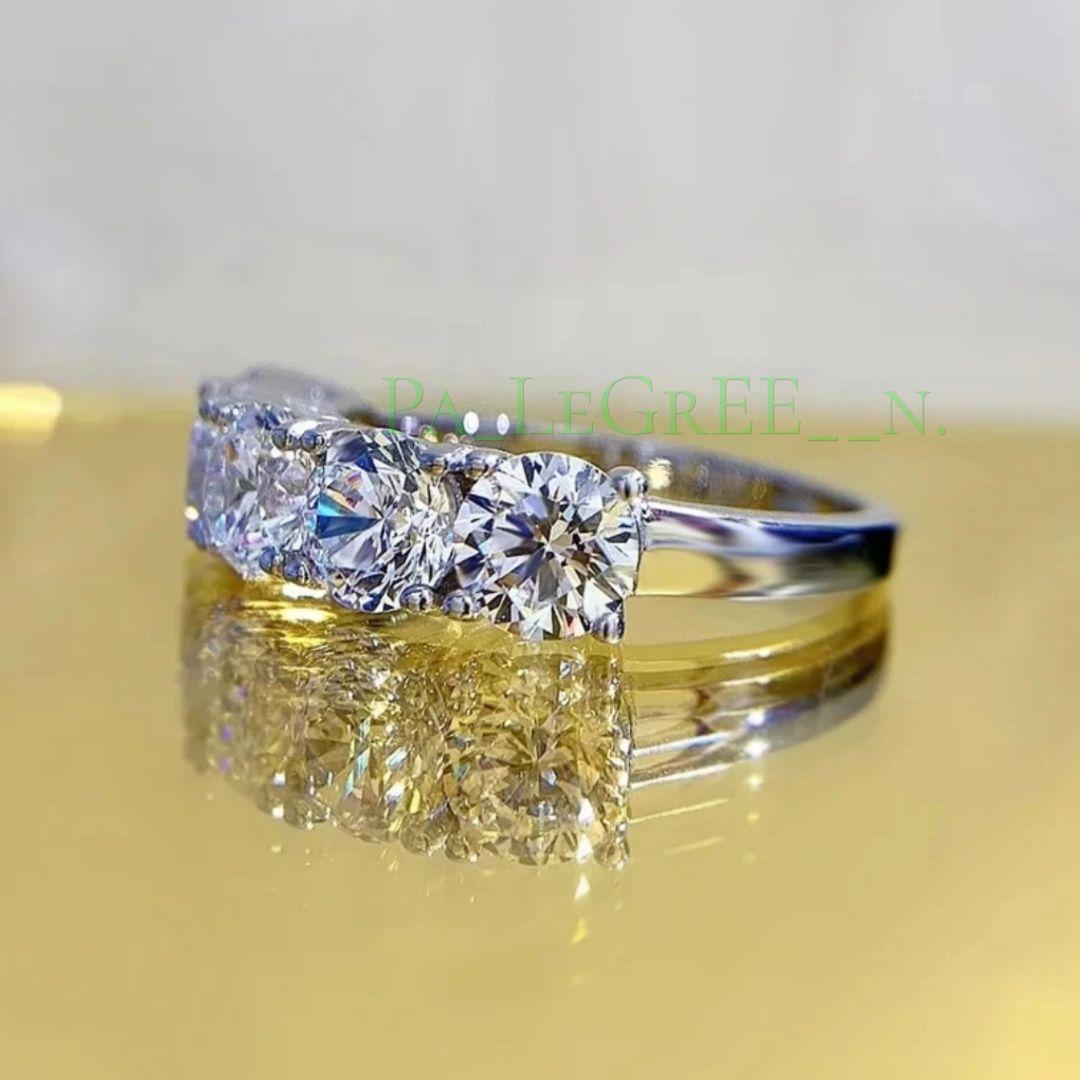 aat指輪レディース　結婚指輪　婚約指輪　モアサナイト シンプル 18kS925