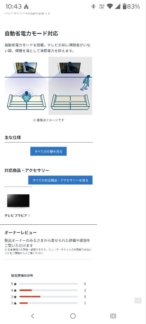 テレビ SONY BRAVIA CAM (CMU-BCT)