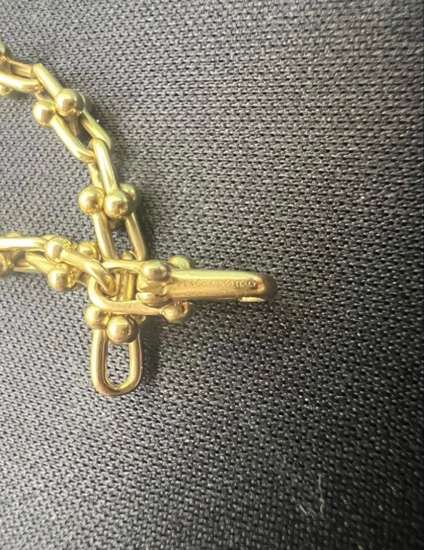 ティファニー　ハードウェア マイクロリンクブレスレットラージ イエローゴールド