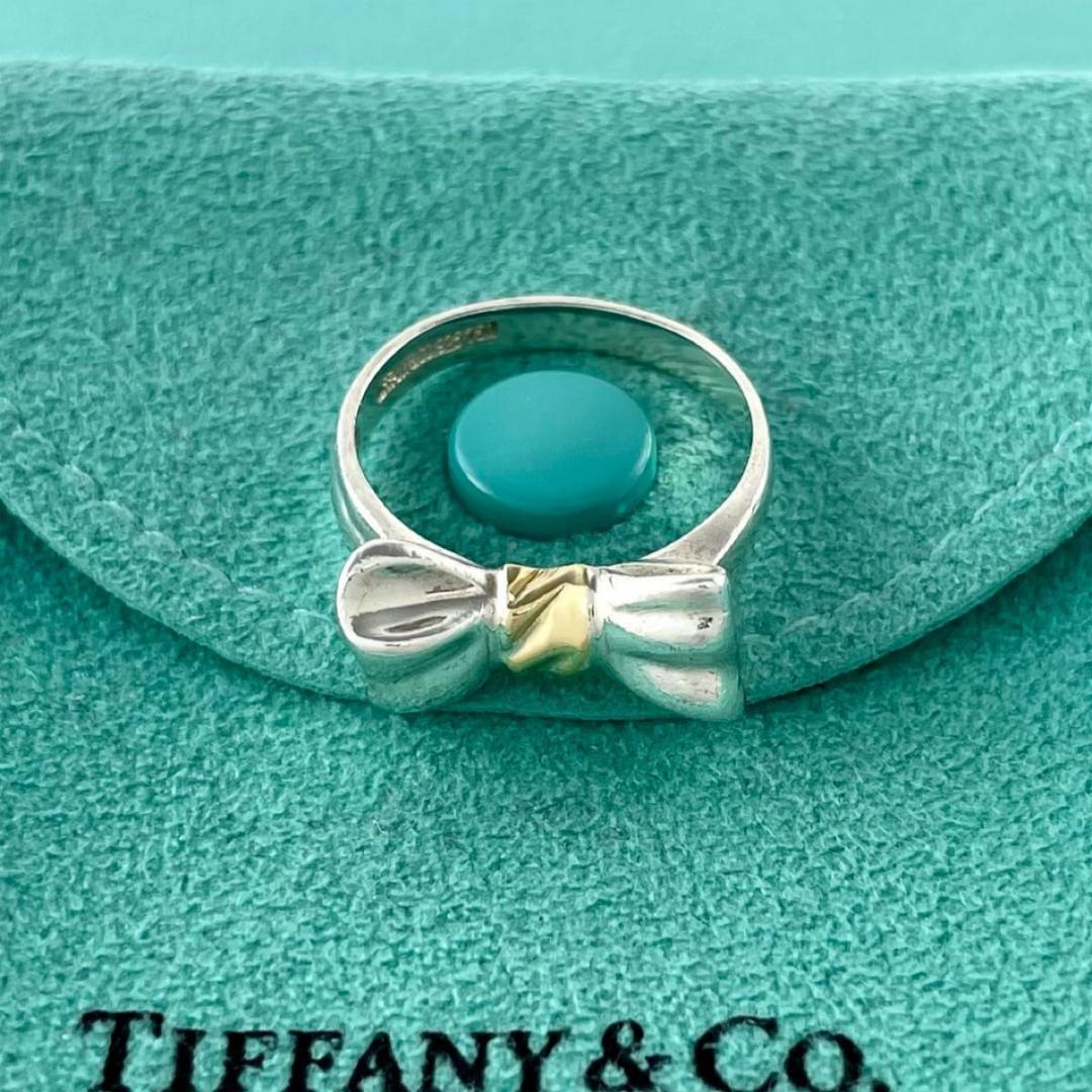 ティファニー 11号 リボン ボウ リング 925 750 コンビ WE2fe