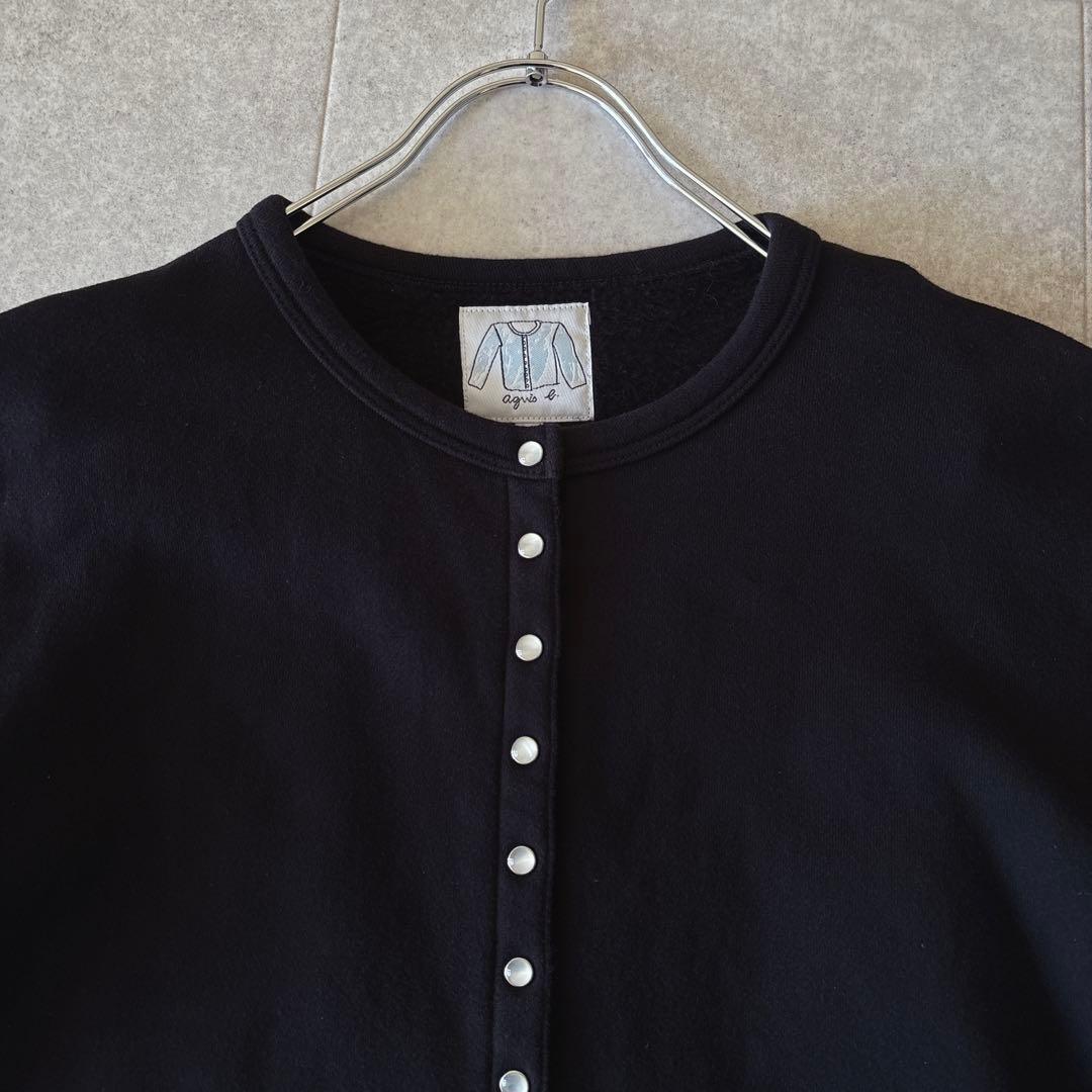 美品✨️現行タグ アニエスベー スナップボタン カーディガン 2 ブラック