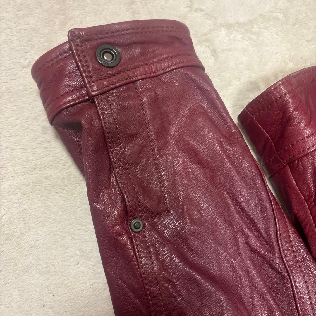 00s NICOLE CLUB FOR MEN シングルライダースジャケット　赤