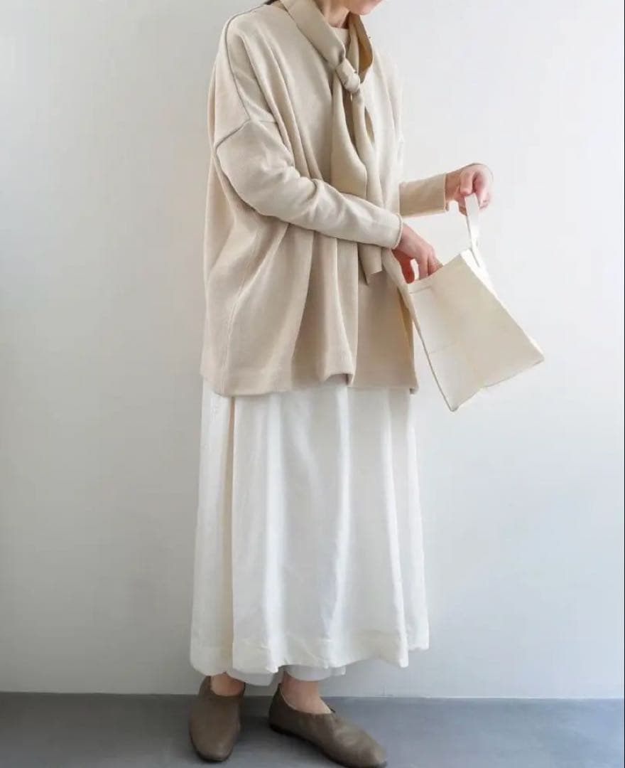 Yoli ヨリ Cotton long knit ベージュ