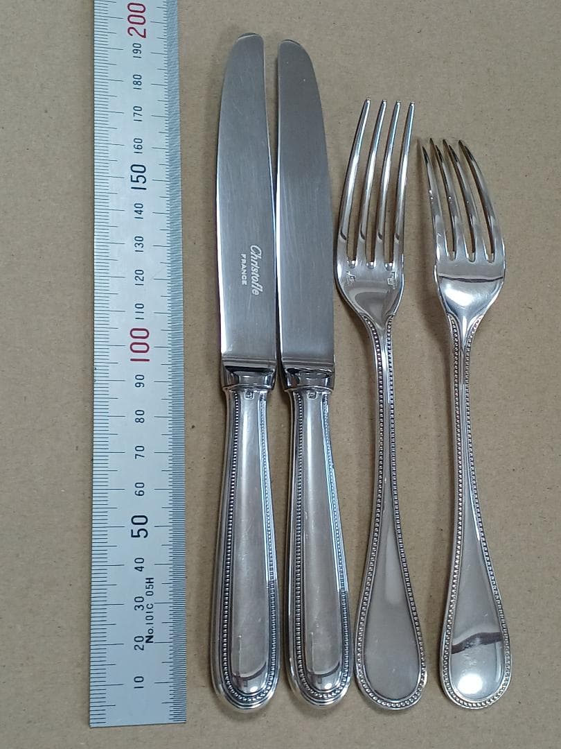 クリストフル シルバーコーティング　パール　デザートナイフ＆フォーク：２セット