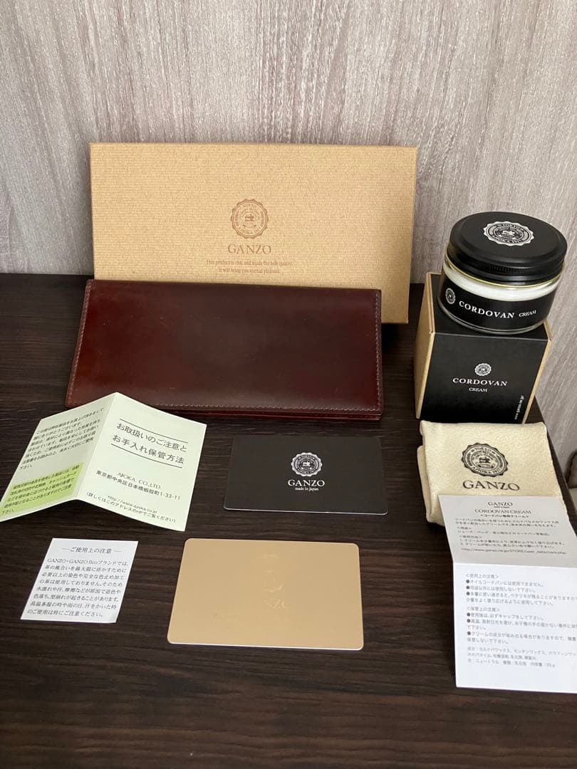 GANZO ホーウィン社 バーガンディ シェルコードバン長財布