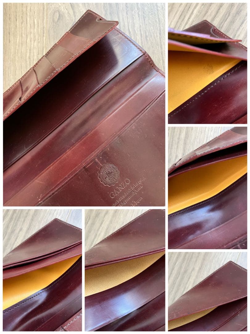 GANZO ホーウィン社 バーガンディ シェルコードバン長財布
