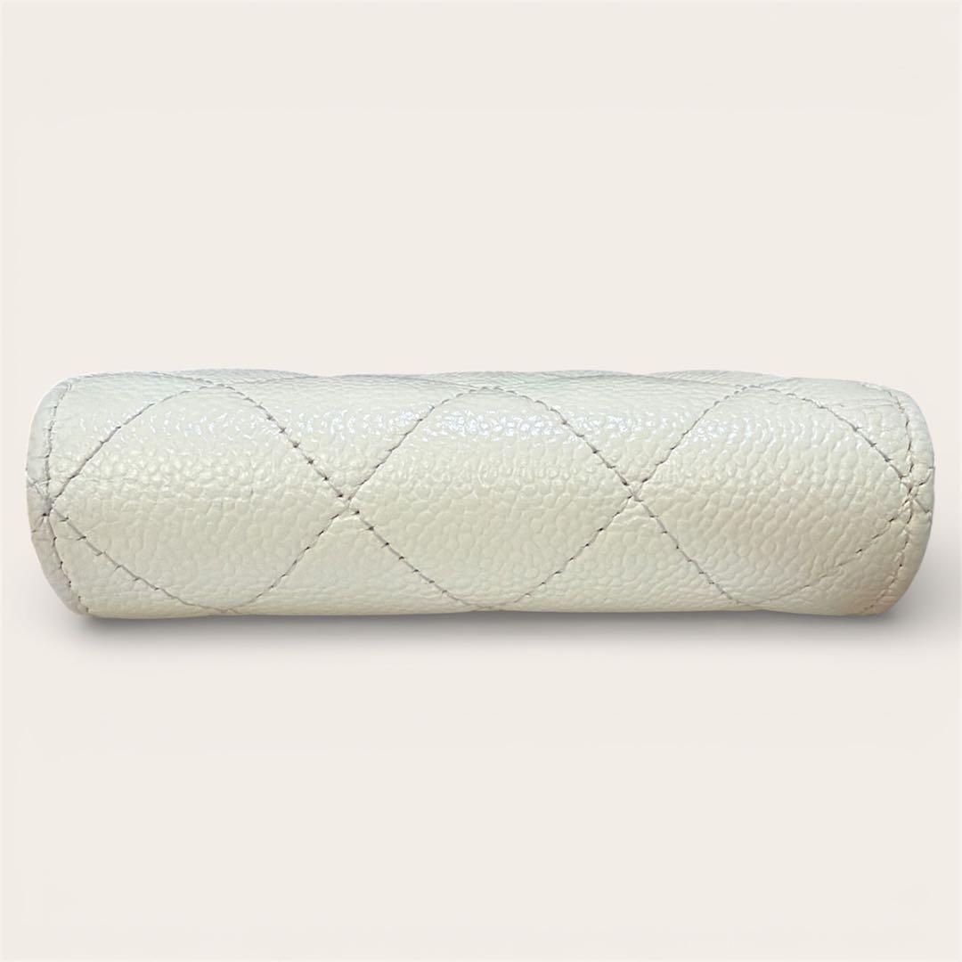 【CHANEL】シャネル財布☆コンパクトウォレット☆キャビアスキン☆美品☆付属品