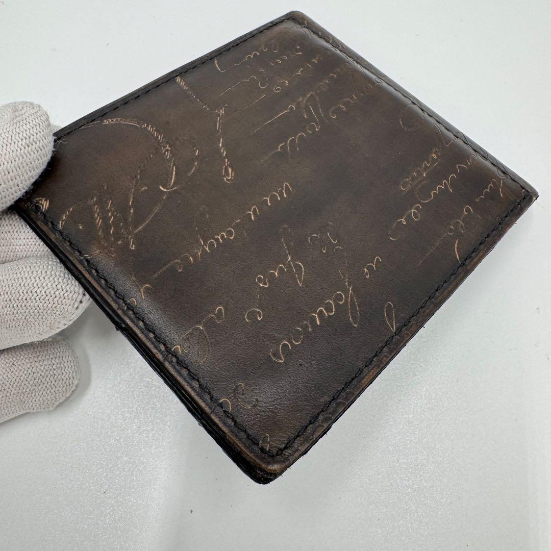 ベルルッティ カリグラフィ レザー マネークリップ カードケース 2つ折り財布