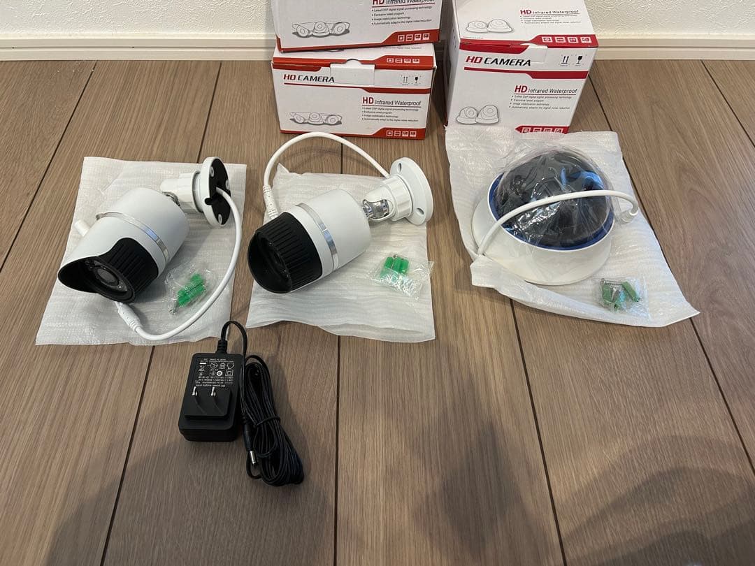 ⭐︎防犯カメラ⭐︎HD Infrared Waterproof 3台セット　壁付け
