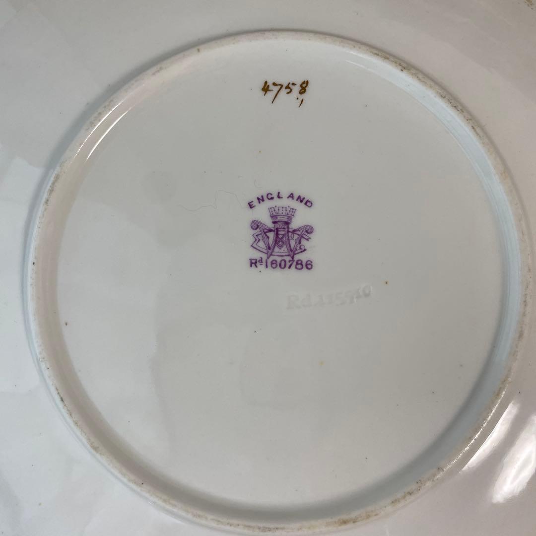 ワイルマン　フォリー　パープル　フラワー　デイジーシェイプ　23cm プレート