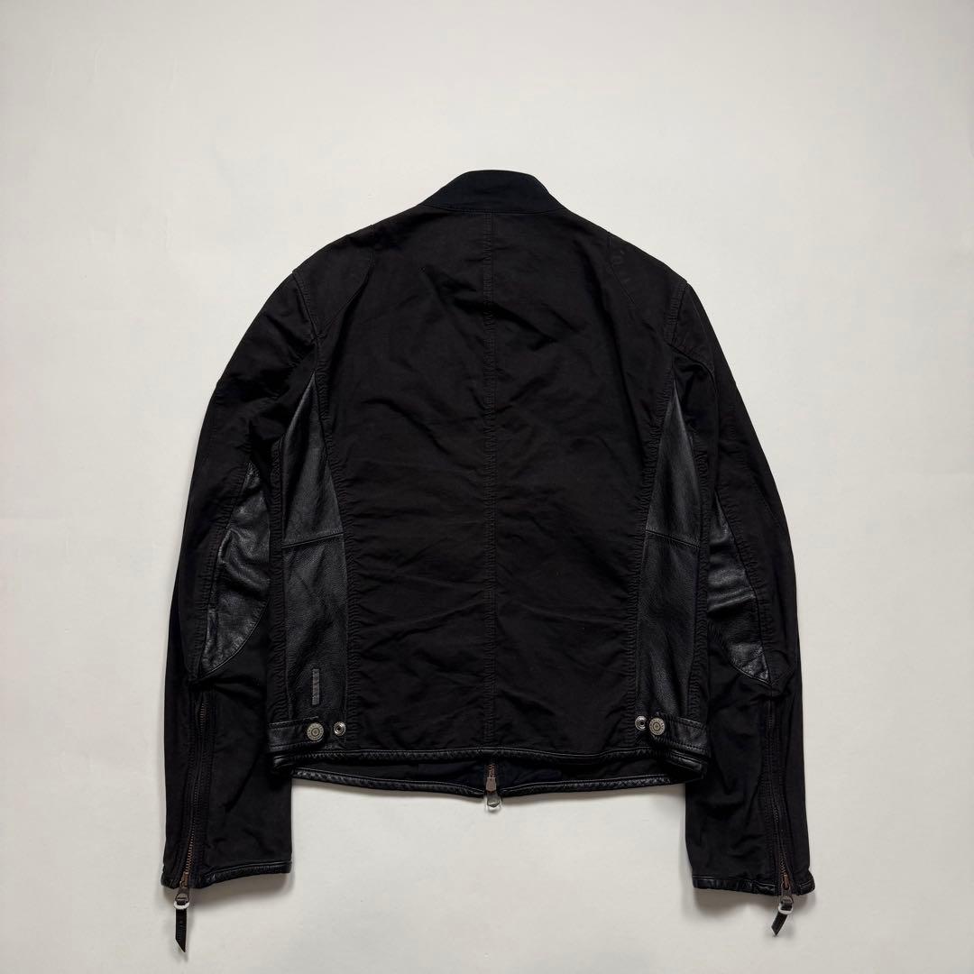 2000s Armani Jeans cotton × leather jkt
