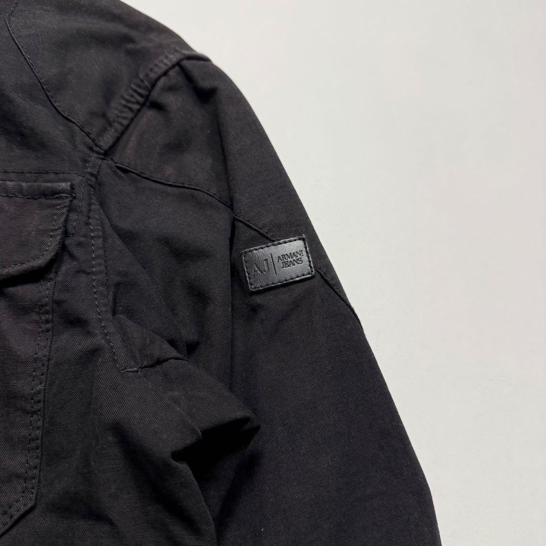 2000s Armani Jeans cotton × leather jkt