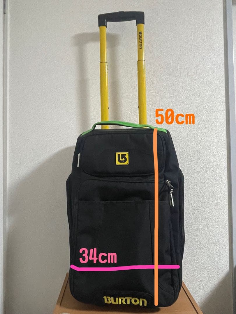 BURTON キャリーケース　黒/黄色/緑