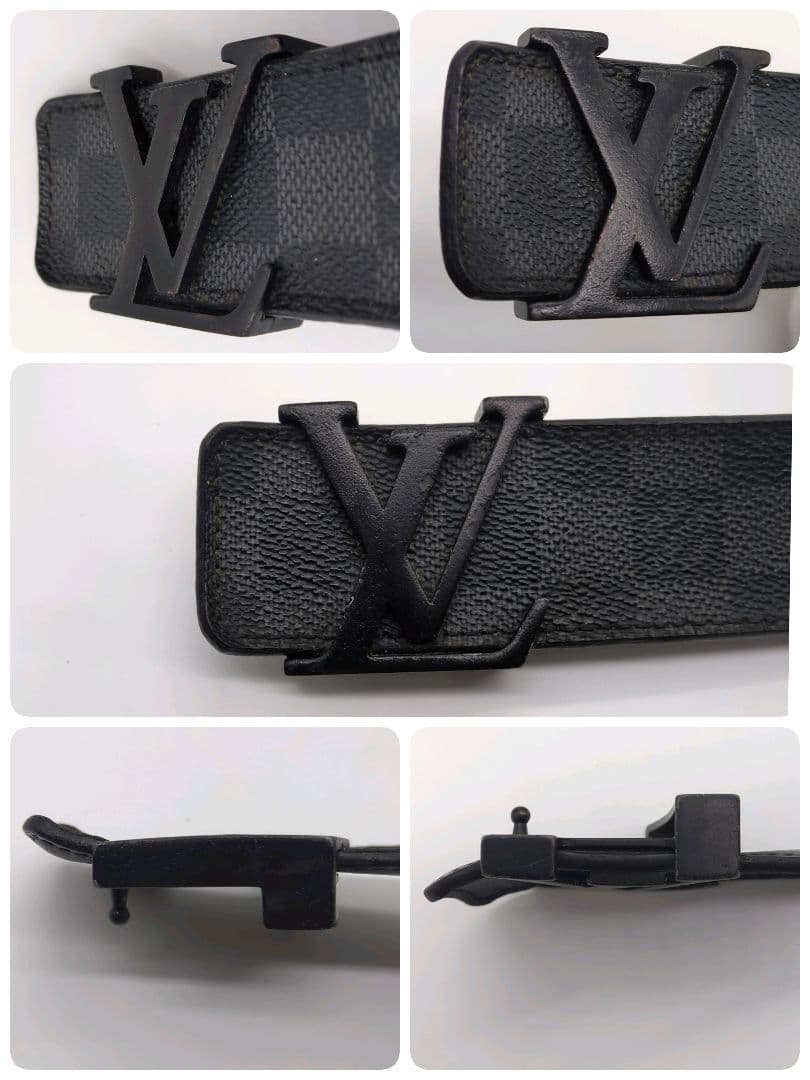 【人気モデル】 ルイヴィトン☆ベルト ダミエ LVロゴ バックル ブラック