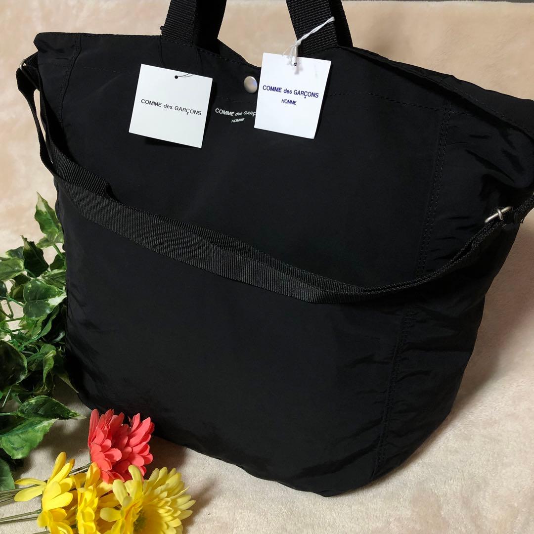 未使用タグ付　コムデギャルソンオム ロゴ 綿ナイロングログラン 2WAYバッグ