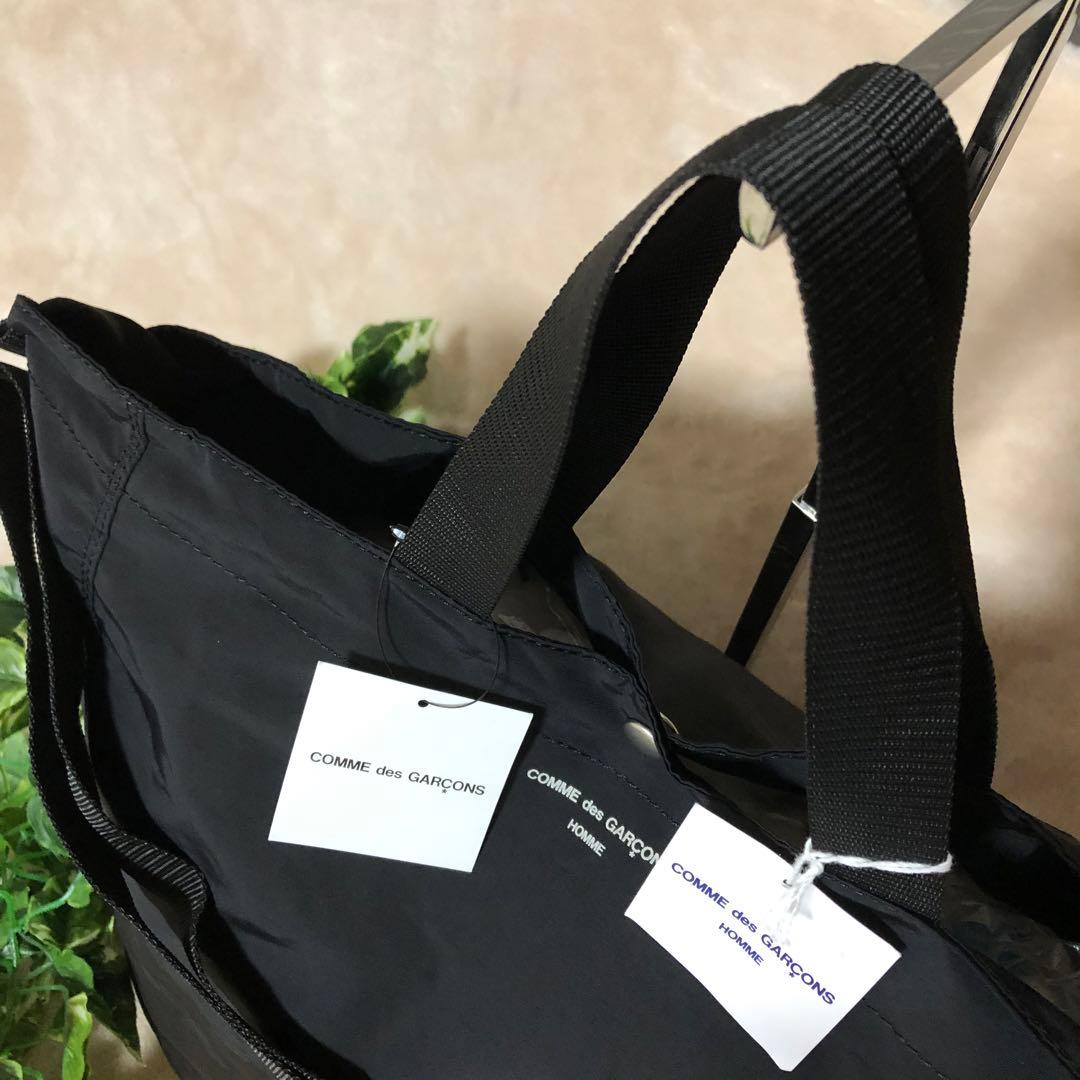 未使用タグ付　コムデギャルソンオム ロゴ 綿ナイロングログラン 2WAYバッグ