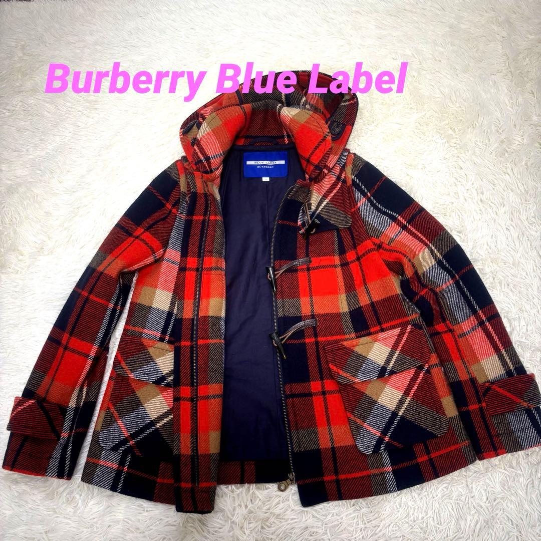 Burberry Blue Labelダッフルコート　オレンジ系チェック　38