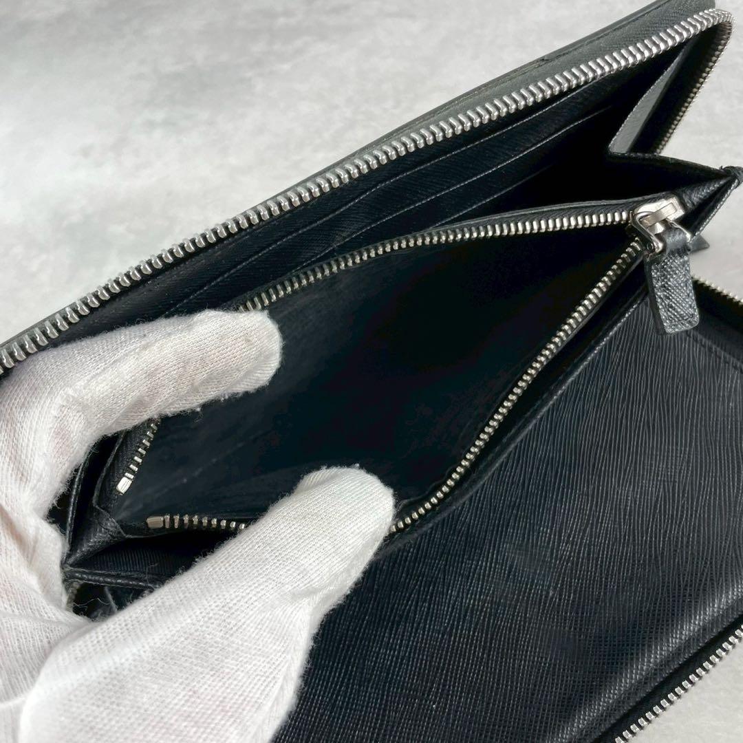 PRADA サフィアーノトライアングル 長財布 オーガナイザー IC搭載 黒