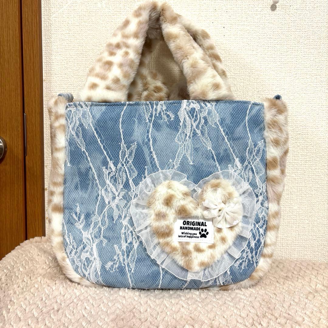 黒*こ様 コヤンイサムチョン　うさぎボリちゃん　ふわモコ　ラウンドトート